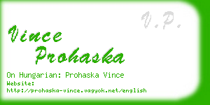 vince prohaska business card